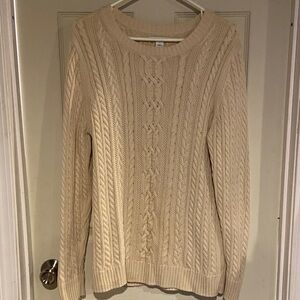 Amazon Essentials Cable Knit Beige Sweater